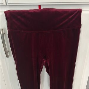 Velvet Leggings - Burgundy